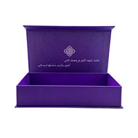 Boîte cadeau de luxe premium violette magnétique avec intérieur en éponge, écologique, pour parfums, bijoux, cosmétiques, impression de logo personnalisée, couvercle rabattable rigide