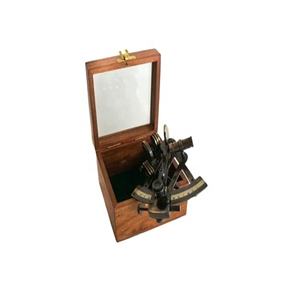 Brass Nautical Marine Sextant Black Antique Finishes With Wood <b>Glass</b> <b>Frame</b> Lid Manufacturing Export - Product Image 1