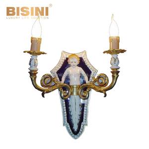 Originale Classico Stile Rococò Oro Cherubino e Floreale Ornato Due <span class=keywords><strong>Braccio</strong></span> Da Parete di Candela Sconce per la Villa - Product Image 6