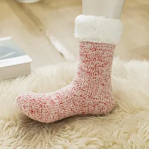 Fibre Fuzzy Knit Wholesale Animal Slipper Fluffy Women Custom Fleece Bed Cat Paw Sleep Socks