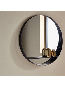 <span class=keywords><strong>Miroir</strong></span> de salle de bain mural en acier inoxydable et aluminium, style concis, motif ovale, bronze profond <span class=keywords><strong>noir</strong></span>, pour hôtels - Product Image 5