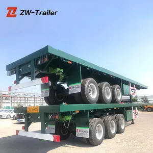 3 axles Flatbed 20ft 40ft 45ft Container Semi truck trailer or Flatbed Cargo Semi truck trailer for sale in pakistan