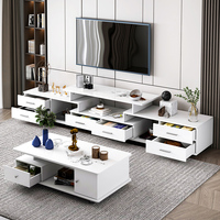 Supports tv à longueur réglable de style nordique, 1 pièce, tenue de luxe moderne, armoire de table basse, combinaison de meubles de salon