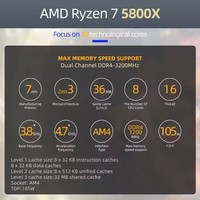 NOUVEAU R7 5800X R7 5800X 3.8 GHz huit cœurs seize fils 105W CPU Processeur L3 = 32M 100-000000063 Socket AM4 sans ventilateur