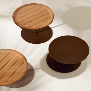 Mesa de Centro con Tapa de Mármol y Estructura de Madera, para Uso en Interiores y Exteriores - Product Image 4