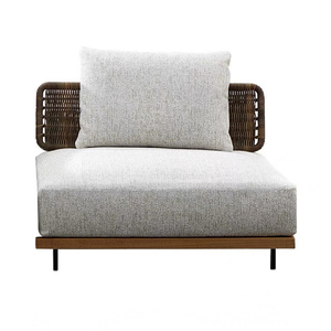 Canapé individuel de <span class=keywords><strong>jardin</strong></span> sculptural moderne en tissu texturé imperméable, en osier courbé, fabrication OEM - Product Image 5