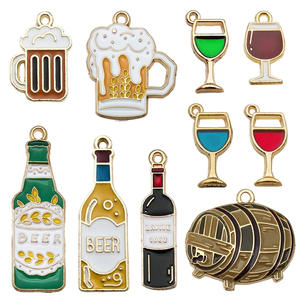 Marca HR, Estilo Fresco y Dulce, Tendencia de Moda, Accesorios de Llavero de Aleación de Zinc, Botellas de Vino, Vasos para Bebidas, Gotas de Aceite, DIY - Product Image 5