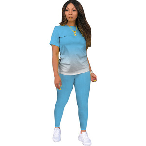 Conjunto de algodón bordado de verano, conjunto de 2 piezas con degradado, conjunto de dos piezas <span class=keywords><strong>E</strong></span> personalizado para mujer, conjunto informal 3xl de talla grande, conjuntos de mujer de 10 colores - Product Image 4