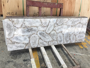 Wholesale Modern Luxury Brazilian White Agate Slabs Translucent Semi-Precious <b>Stone</b> Gemstone Backlit Waterproof Kitchen Villa - Product Image 4