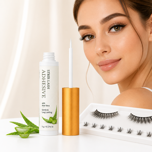 Adhesivo para Pestañas de 24 Horas de Duración, Resistente al Agua, Acabado Transparente Invisible, Suave con Aloe Vera, Hipoalergénico, Sin Látex, para Ojos Sensibles - Product Image 1