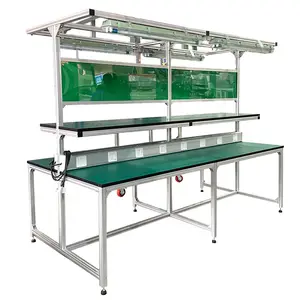 Établi industriel en profilé d'aluminium Établi de mécanique Table de travail électronique avec rack table d'établi robuste