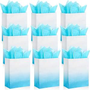 Bolsas de Regalo Azules Degradado al por Mayor con 50 Bolsas de Papel de Seda con Brillo Azul Degradado para Envolver Regalos de Boda, Cumpleaños, Día de la Madre, Bebé - Product Image 1