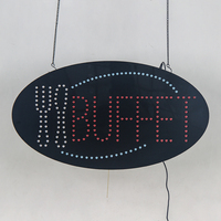 Panneau BUFFET LED Lumineux de 15x27 pouces, Restaurant Led Publicité Magasin Affichage Intérieur Led Animé Signalisation pour Boutique Décoration Murale