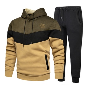 Ensemble de survêtement unisexe en polyester/coton, crop top deux pièces, vêtements de sport à capuche, léger, séchage rapide, polaire - Product Image 1