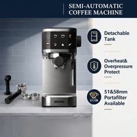 Machine à café expresso automatique électronique intelligente avec réservoir à lait, 20 bars, en acier inoxydable, système compact, machine à expresso