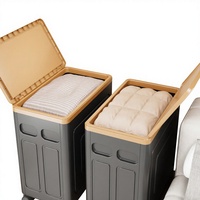 Contenitore Pieghevole Moderno ed Ecologico in PP con Coperchio e Ruote per Organizzare Vestiti e Coperte