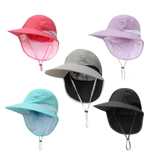 Bán buôn thiết kế mới UV bảo vệ UPF 50 + Sun hat Safari đi bộ đường dài Hat Cap với cổ nắp bìa mùa hè ngư dân hat