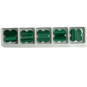Dubai Wholesale <strong>Gems</strong> Heavy Clover Stone 13x13x2.1mnm 1.2g Malachite Cut Flower Shape for Jewelry Decoration With Zircon - Product Image 4