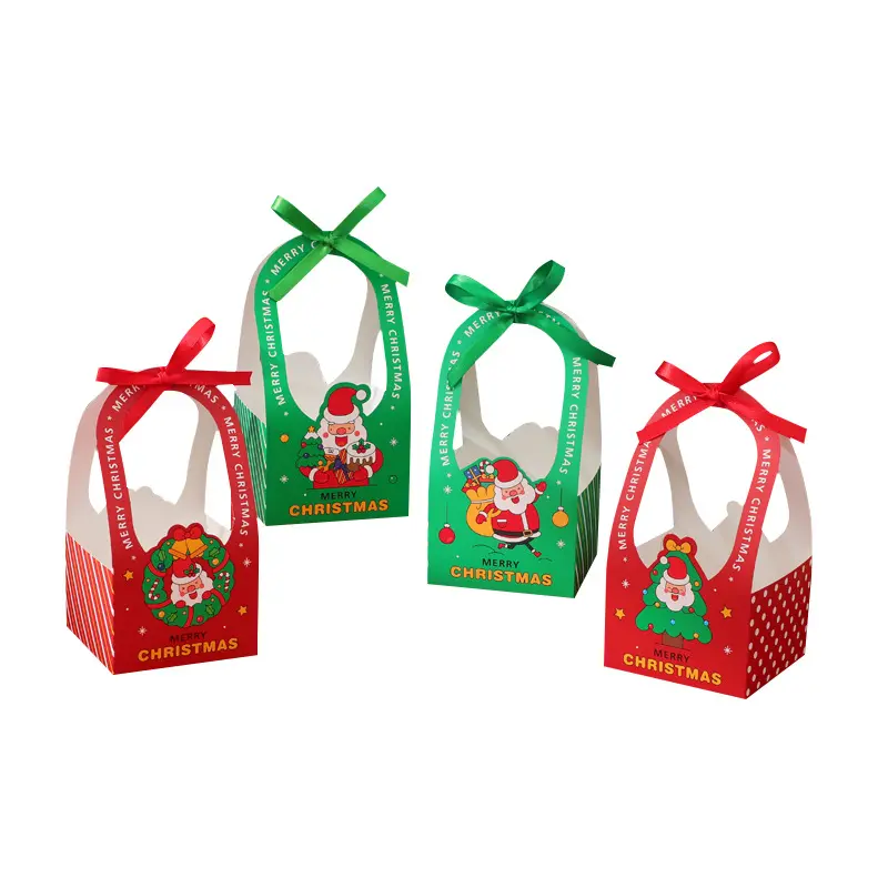 크리스마스 랩 선물과 사과를 축하하기 위해 재고 맞춤화 도매 휴대용 접는 종이 상자