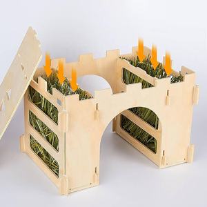 إكسسوارات قفص مخابئ الحيوانات الصغيرة خشبي خنزير غينيا أرنب القش المغذية الترويجية للحيوانات الأليفة الأرنب شينشيلا الهامستر - Product Image 2