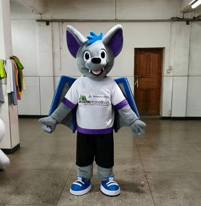 Costume de mascotte de chauve-souris gris de haute qualité, tailles unisexes L XL XXL, vente directe d'usine Shengye, idéal pour la promotion commerciale - Product Image 1