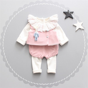 เสื้อเด็กสีพื้นแบบมีระบาย จับคู่กับกางเกงเลกกิ้งเด็กผู้หญิง จากผู้ผลิตเสื้อผ้าบังกลาเทศ - Product Image 2