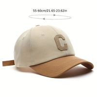Gorra de Béisbol para Hombre y Mujer, Gorra de Moda con Parche de Letra C, Gorras con Visera para el Sol de Verano, Diseño de Bloques de Color para Uso Casual