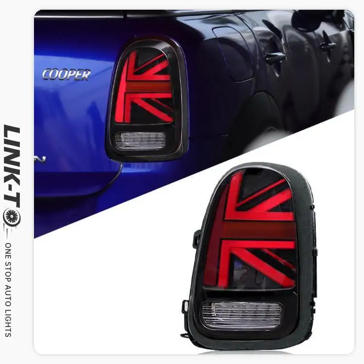 LINK-TO For Mini Countryman Jack Rear Lights For F60 Union Smoke & Red 2017-up For Mini F60 3th GEN Taillight Assembly
