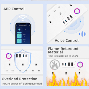Regleta Inteligente LangYeao 20W PD, 4 Tomas de Corriente con Control Independiente, Compatible con Matter, Zigbee, WiFi, Funciona con Home Assistant y SmartThings - Product Image 5