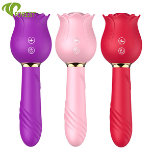 Leistungsstarker Rosenförmiger <span class=keywords><strong>Vibrator</strong></span> <span class=keywords><strong>Dildo</strong></span> Doppelköpfiger Rosen-<span class=keywords><strong>Vibrator</strong></span> Saugender Klitoris-Stimulator Sexspielzeug für Frauen Juguete Sexual - Product Image 1