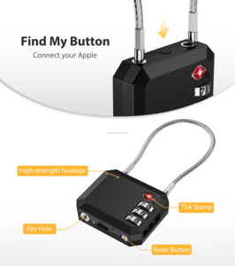 Cadenas intelligent Apple Find My compatible TSA, rechargeable USB-C, avec câble de suivi anti-perte pour valise et sac à dos de voyage - Product Image 6