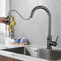 Robinet de cuisine extractible à écran tactile numérique, eau froide et chaude, en acier inoxydable 304, robinet de cuisine intelligent à induction