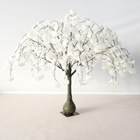 Weißer 8 Fuß Künstlicher Kirschblüten-Bonsai-Baum mit 10 Fuß Hohem Dekor und 5 Fuß Künstlichem Kirschblüten-Bonsai-Baum-Set