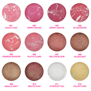 In Stock No Logo Baked <b>Blush</b>, Mixed Color Matte Shimmer Baked Powder, Long Lasting Pigmented Cheek Makeup - Product Image 1