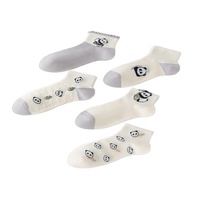 Printemps été nouvelles chaussettes courtes Panda de dessin animé mignon pour les femmes chaussettes basses blanches confortables