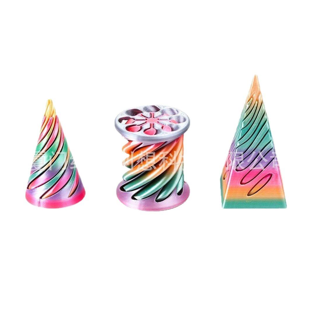 Hot-Selling Customizable 3D Printed PLA Impossible Cone Fidget Spinner Spiral Stress Relief Toy ZC Brand Boys Kids Teens