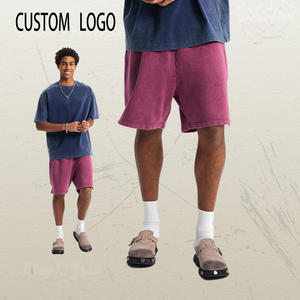 Pantalones Cortos de Algodón 100% para Hombre con Logotipo Personalizado, Estilo Terry, Efecto Desgastado por el Sol, Tallas Grandes, Esenciales, Tipo Culotte, Lavado Ácido - Product Image 3