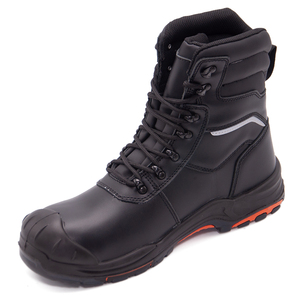 Bottes de sécurité en gros en cuir véritable avec embout composite et semelle en caoutchouc PU pour l'industrie de la construction - Product Image 1