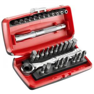 USAG - U06060012 Assortment bits and reversible <b>ratchet</b> (31 pcs.) - EAN 8010239268869 <b>RATCHET</b> AND SOCKET SETS <b>1</b>/<b>4</b>" - Product Image 1