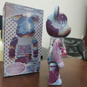 Bearbrick KAW 400% Nebula <span class=keywords><strong>Chiaki</strong></span> Block Bear – figurine ours violente pour décoration intérieure poupées pour enfants - Product Image 5