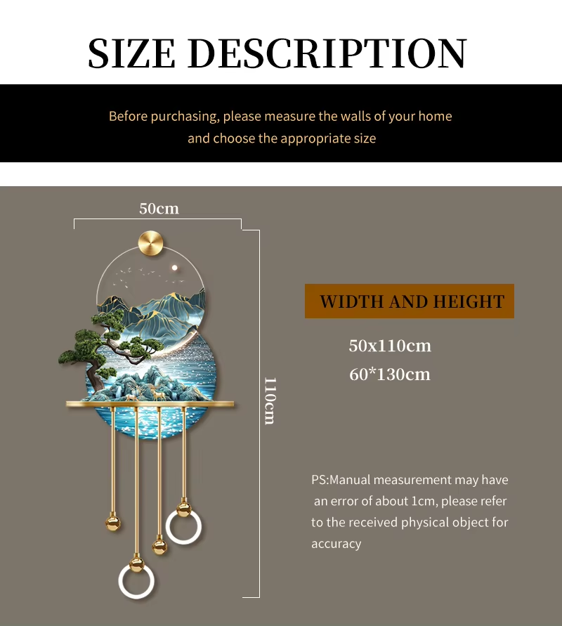Home Decoration Modern 3D Metal Wall Art Work Luxury Interior Decoration De Hogar Acrylic Painting Lighting Decorations Maisons · image 6