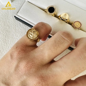 Bagues Chevalières Classiques pour Hommes, Plaqué Or 18K, Bagues de Mode pour Anniversaire et Fête - Product Image 4