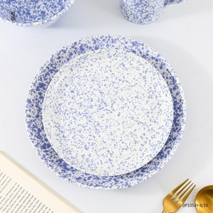 Wholesale Porcelain Splatter <b>Paint</b> Plate Round Ceramic Speckled Plate Custom Porcelain Plates Dinnerware Set - Product Image 2