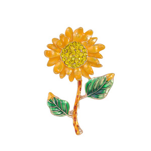 DAIHE XZ-087 Atteindre <span class=keywords><strong>le</strong></span> premier prix grandir <span class=keywords><strong>vers</strong></span> <span class=keywords><strong>le</strong></span> <span class=keywords><strong>soleil</strong></span> rétro Van Gogh Tournesol broche sentiment épinglette. - Product Image 2