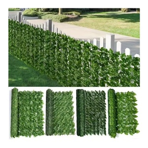 <span class=keywords><strong>Haie</strong></span> artificielle de lierre pour écran de séparation, décoration de jardin en fausse vigne, filet de gazon vert, clôture de 3m avec feuilles - Product Image 1