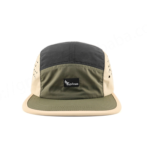 Gorra de 5 paneles perforada no estructurada con logotipo personalizado, gorra impermeable para correr y acampar, gorra de secado rápido para ciclismo, montañismo y campamento - Product Image 2