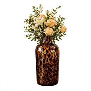 Jarrón Decorativo de Cerámica con Acabado de Mármol Tortoise, Diseño Industrial, 16 Pulgadas de Alto, Hecho a Mano, para Exhibición Floral, Shri Govind - Product Image 1