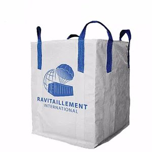 EGP Super Sack Big Ton Embalaje a granel Jumbo Bag Falda Fábrica Virgen PP Grado alimenticio Aceptar Impresión de logotipo personalizado Top completamente abierto