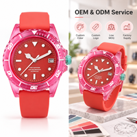 Montre mécanique automatique transparente en cristal personnalisée en usine, étanche 5ATM, bracelet en silicone lumineux, montre de sport pour homme