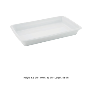 Bandeja para hornear MPS, apta para horno de inducción, blanca, GN 1/1, 53 x 32 x 6.5 h cm, equipo de catering, suministros para restaurantes, recipientes gastronorm - Product Image 3